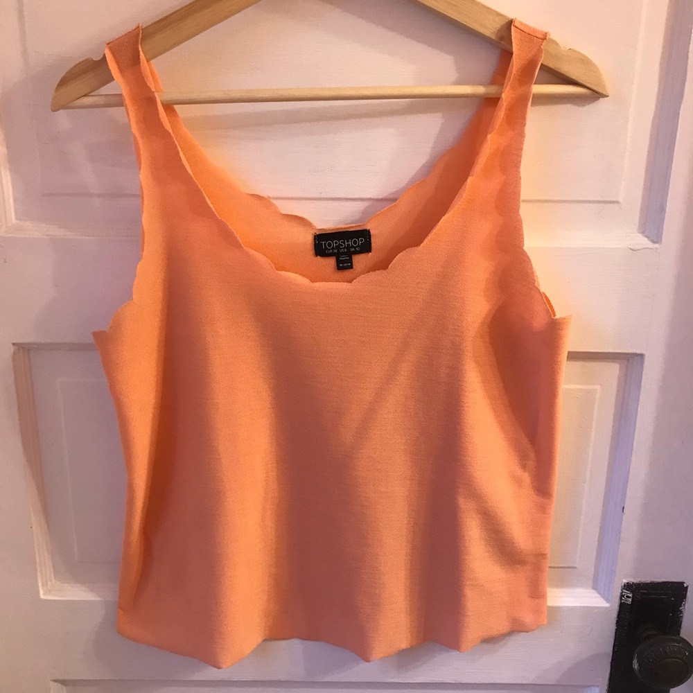 topshop scallop edge tank top